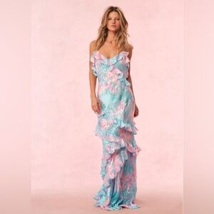 LoveShackFancy Pastel Floral Maxi Dress